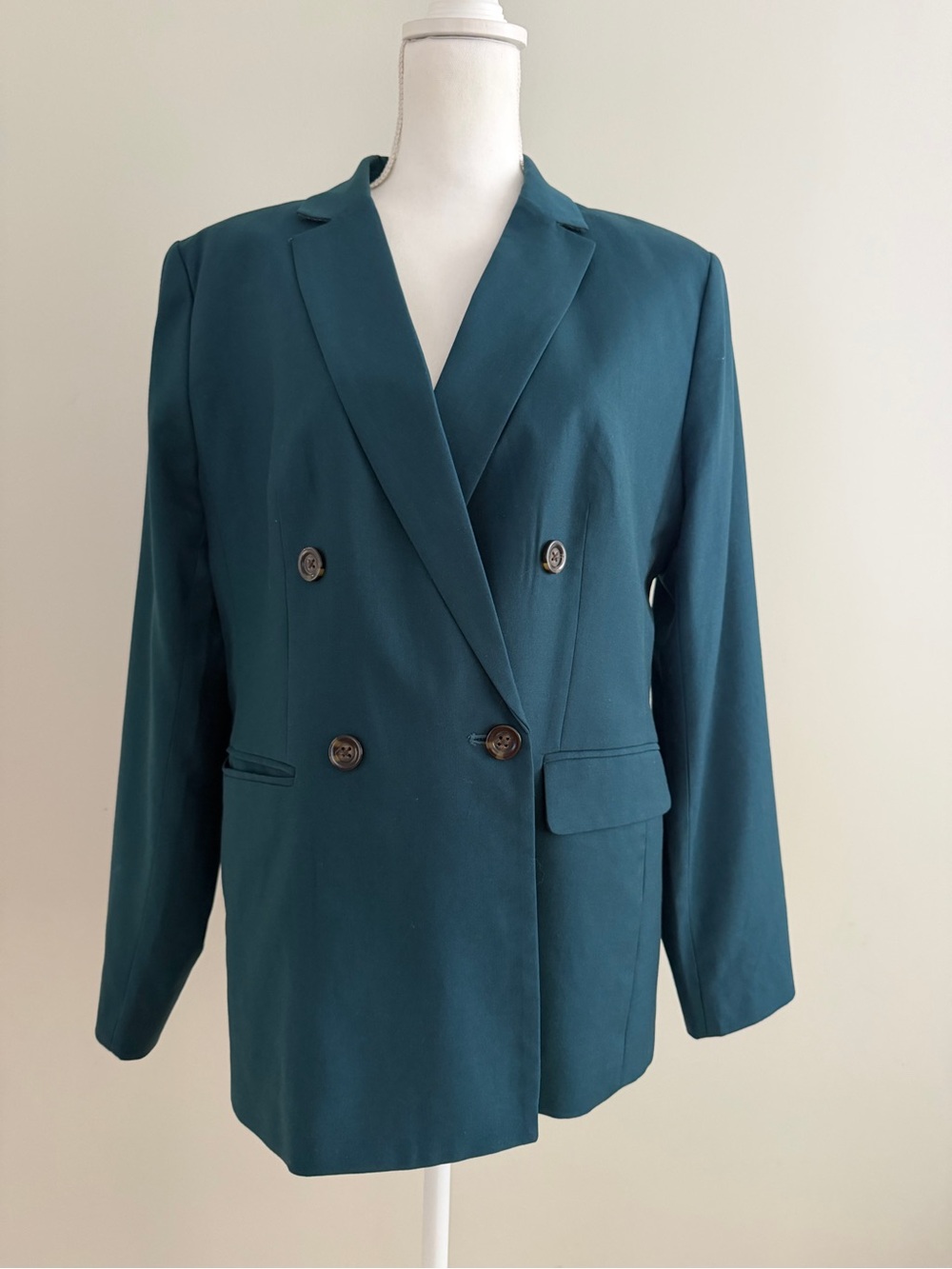 Ann Taylor double breasted blazer in dark teal 14